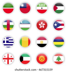 Flags set. Universal flags set to use for web and mobile UI vector illustration