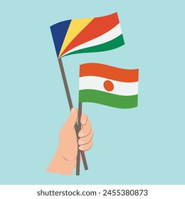 Banderas de Seychelles y Níger, Banderas de mano