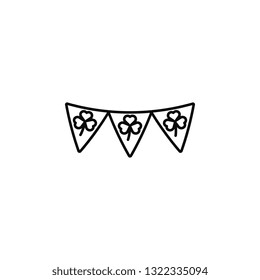 Flags, Shamrock icon. Simple thin line, outline vector of Saint Patrick's Day icons for UI and UX, website or mobile application
