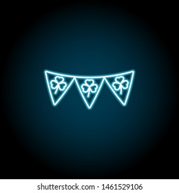 Flags, Shamrock neon icon. Simple thin line, outline vector of Saint Patricks Day icons for UI and UX, website or mobile application