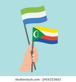 Flags of Sierra Leone and Comoros, Hand Holding flags