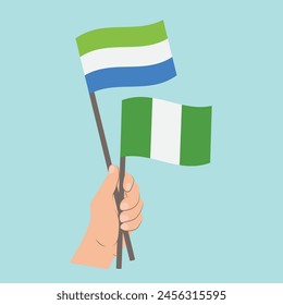 Flaggen von Sierra Leone und Nigeria, Händeflaggen