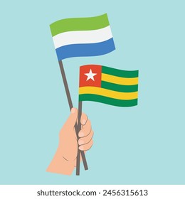 Flags of Sierra Leone and Togo, Hand Holding flags