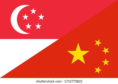 flags of singapore and china