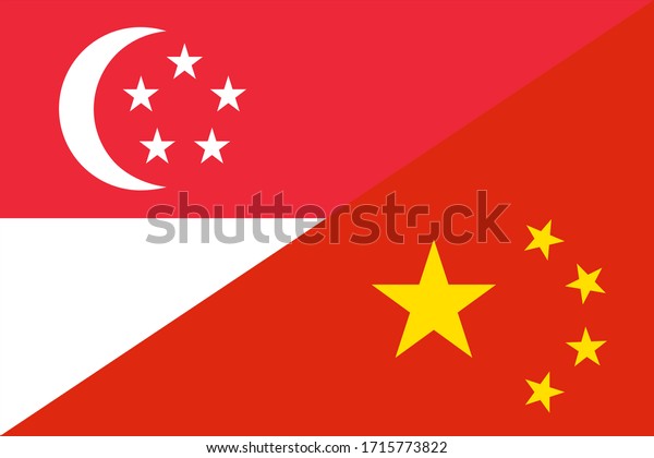flags of singapore and\
china