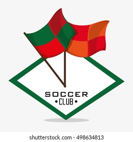 Flags of soccer sport design