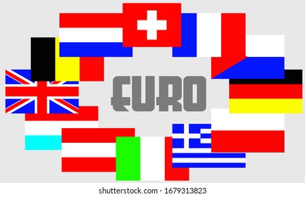 Flags of some European countries