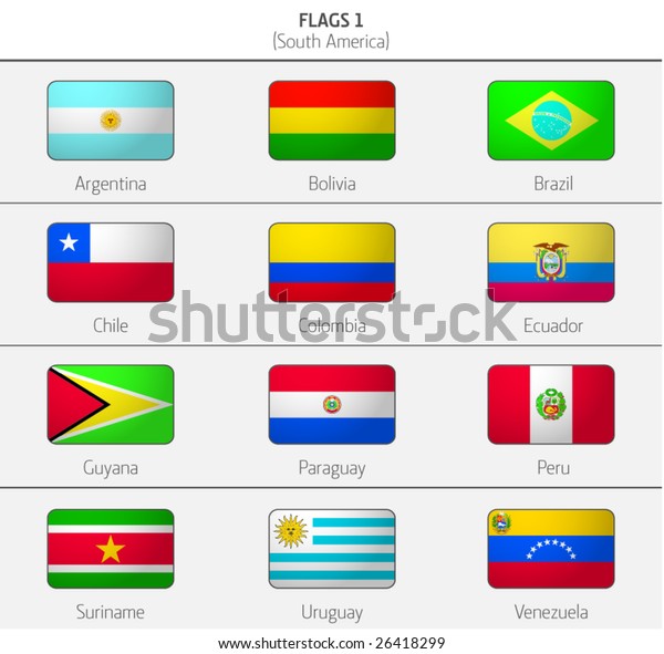 Flags South America Countries 1 Stock Vector (Royalty Free) 26418299