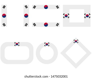 Flags of South Korea with copy space