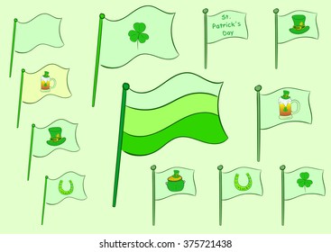 Flags of a St. Patrick's Day