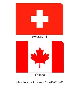 Flags of Switzerland and Canada