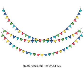 flags triangles design festive and colorful banner for the party vector icon on transparent background