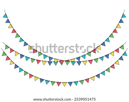 flags triangles design festive and colorful banner for the party vector icon on transparent background