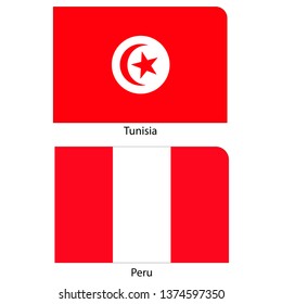 Flags of Tunisia and Peru
