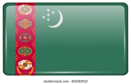 Flags of Turkish Northern Cyprus in the form of a magnet on refrigerator with reflections light. Vector illustration