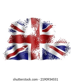 Flags of the UK in various forms of brush styles that look cool and realistic