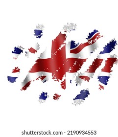 Flags of the UK in various forms of brush styles that look cool and realistic