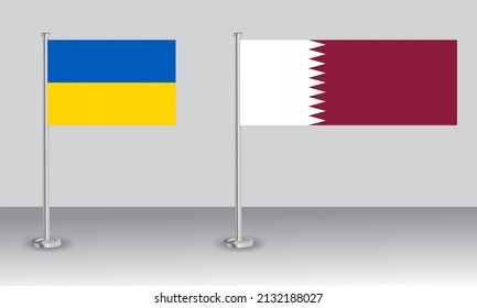 flags of Ukraine and Qatar. Official colors. Correct proportion. Banner design