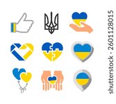 Flags of Ukraine, set symbols, vector icons