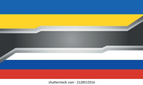 Flags of Ukrainian and Russian Background. Russia and Ukraine flags. Conflict between Russia and Ukraine War concept. 