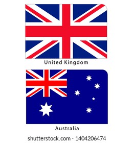 Flags of United Kingdom and Australia
