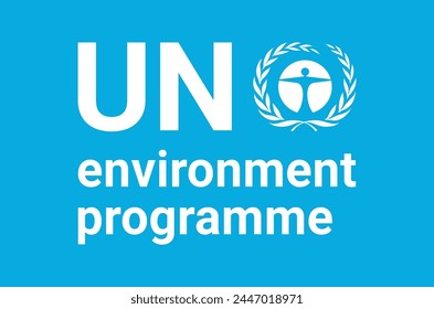 Flags of The United Nations Environment Programme (UNEP) on the vector official colors 