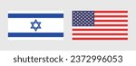 Flags of the United States of America and Israel. Flag icon. Standard color. Standard size. A rectangular flag. Computer illustration. Digital illustration. Vector illustration.