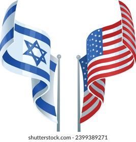 Flags of the United States of America and Israel