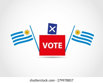 Flags Uruguay Campaign Ballot Box Legislative