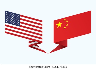 Flags of USA and China, Vector