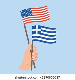 Flaggen der USA und Griechenlands, Händlerflaggen