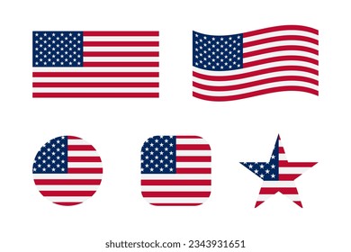 Flags of USA vector illustration