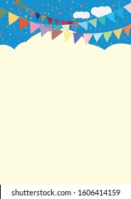 Flags of various colors for celebration.
Can write characters in blank space.