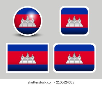 Flags vector of the Cambodia. Vector illustration set of Cambodia. Flag of Cambodian.