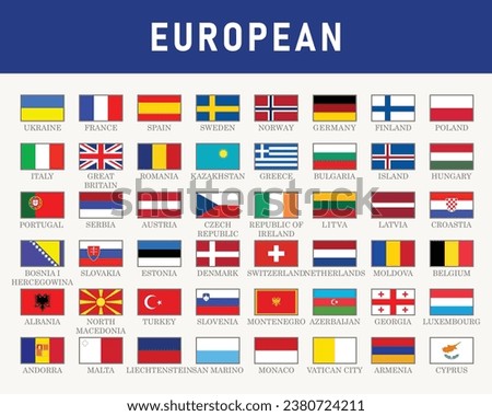 Flags vector of the European