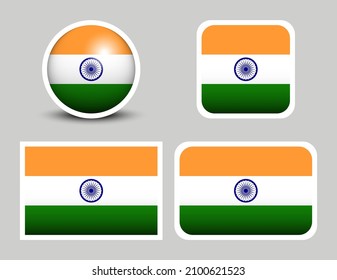 Vector de banderas de la India. Ilustración vectorial de la India. Bandera de India.