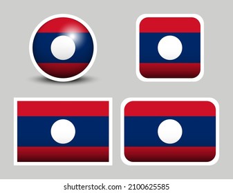 Flags vector of the Laos. Vector illustration set of Laos. Flag of Lao.