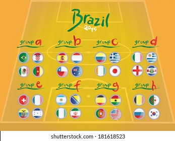 flags vector on pitch background