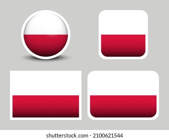 Flaggen, Vektorgrafik von Polen. Vektorgrafik-Set von Polen. Flagge Polnisch.