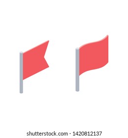 Flags Vector. Premium quality, 3d isometric color icon new flat style. Creative illustration, idea for infographics.