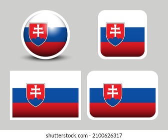 Flags Vector Slovakia Vector Illustration Set Stock Vector (Royalty ...