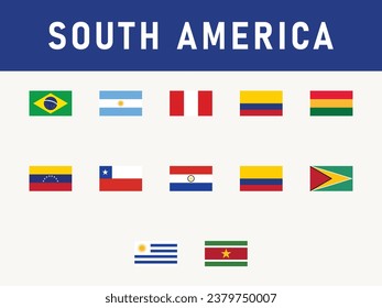 Flags vector of the South America