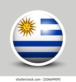 Flags vector of the Uruguay. Uruguay flag isolated on white background. Flag of Uruguayan.