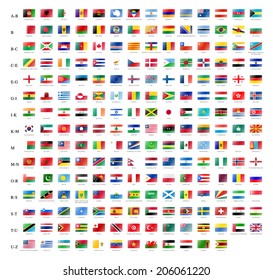 Flags vector of the world on white background