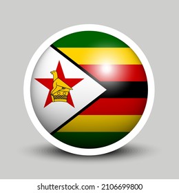 Flags vector of the Zimbabwe. Zimbabwe flag isolated on white background. Flag of Zimbabwean.