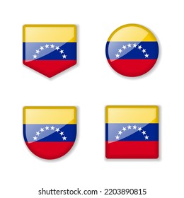 Banderas de Venezuela - colección brillante. Conjunto de ilustraciones vectoriales
