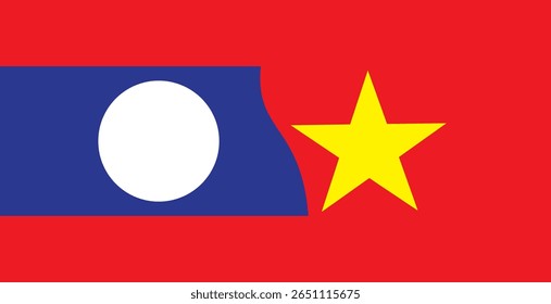 The flags of Vietnam and Laos come together as one, reflecting deep-rooted friendship, solidarity, and the enduring bond between two neighboring nations with shared history and trust.