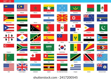 Flags of the world. 03 Set of World Countries National Flags. In alphabetical order