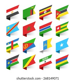 Flags of the World, Africa, set 1 vector illustration