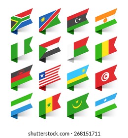 Flags of the World, Africa, set 2 vector illustration 